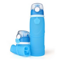 Outdoor 750ml FDA folding bpa free silicone plastic water bottles
